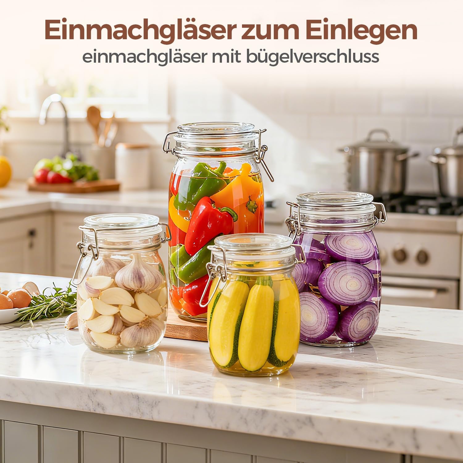 Einmachgläser mit Bügelverschluss